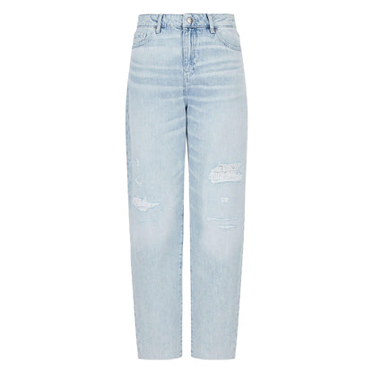 Indigo - Front - Armani Exchange Womens-Ladies J81 Straight Jeans