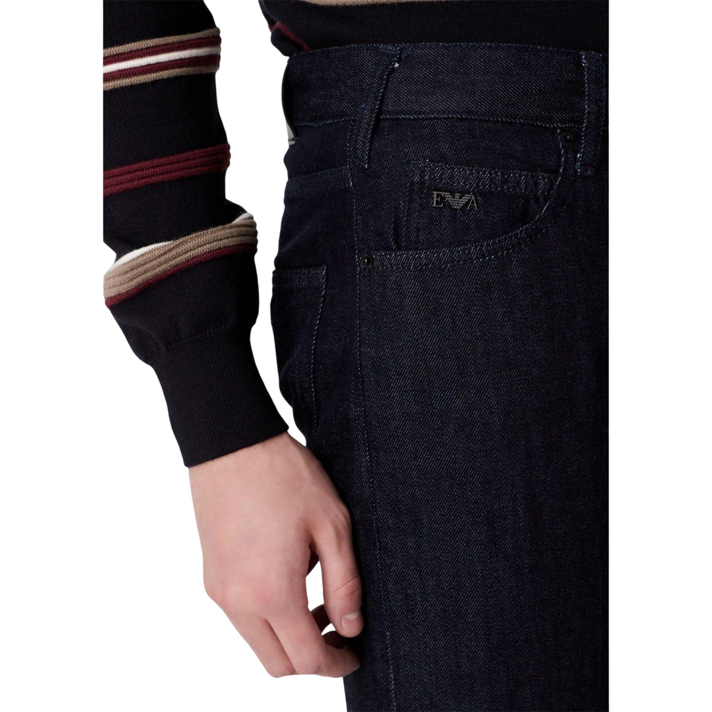Blue - Side - Emporio Armani Mens J45 Slim Jeans