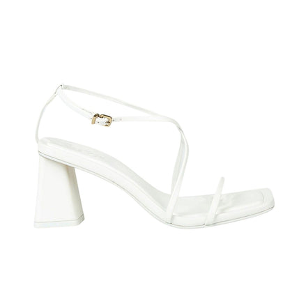 White - Front - Where´s That From Womens-Ladies Strappy Square Toe Block Heel Sandals