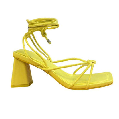 Yellow - Front - Where´s That From Womens-Ladies Delicate Strappy Block Heel Sandals