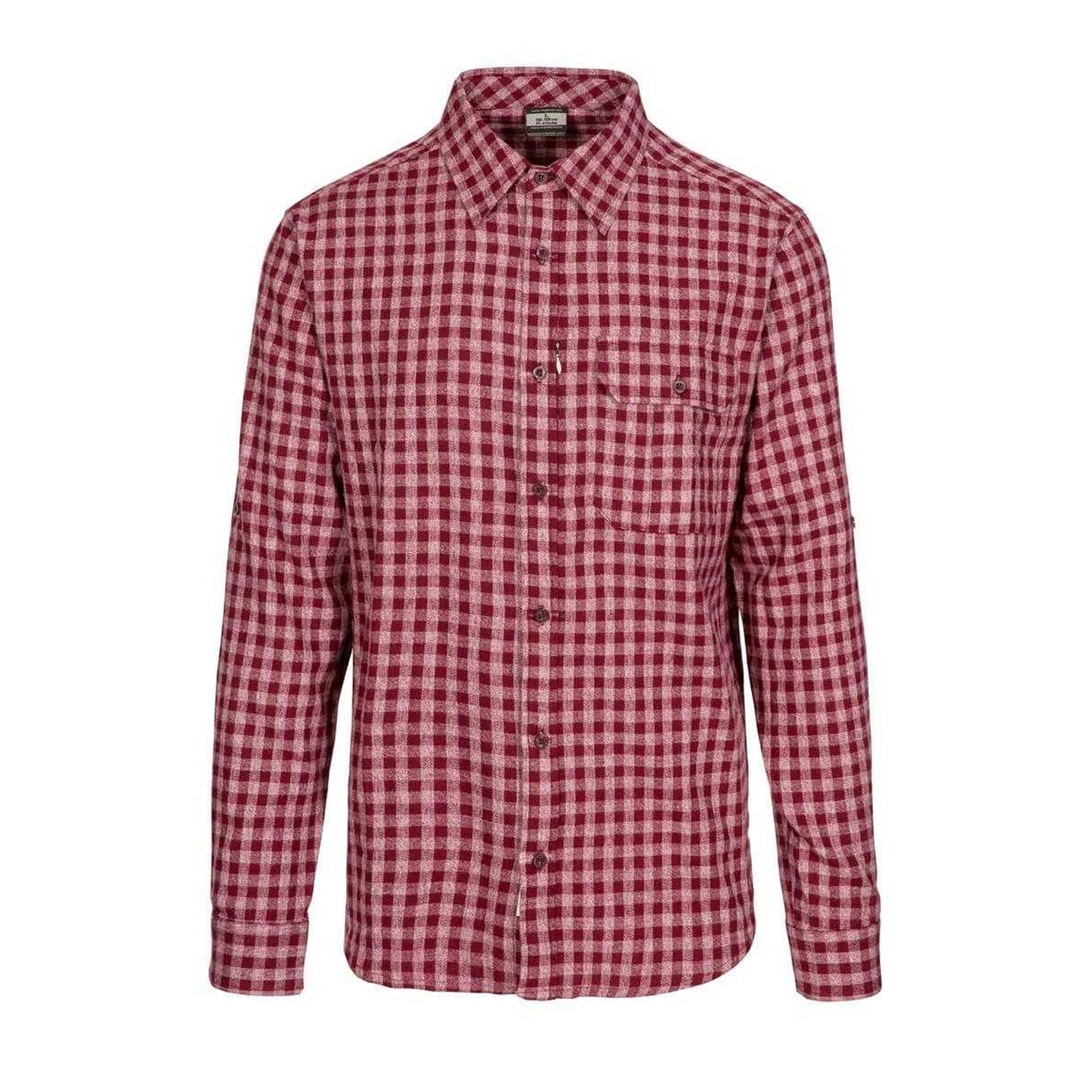 Red - Front - Trespass Mens Participate Checked Cotton Shirt