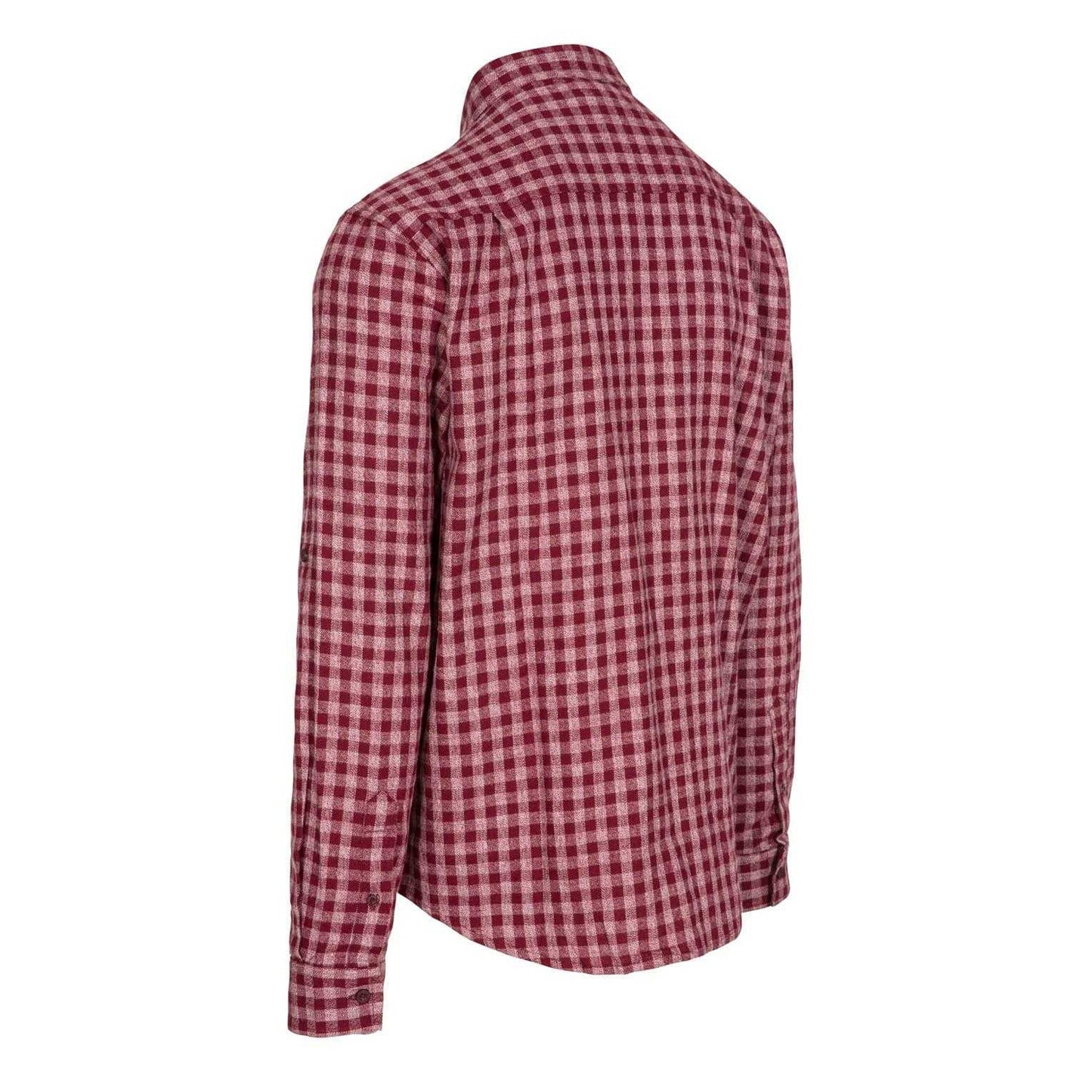 Red - Back - Trespass Mens Participate Checked Cotton Shirt