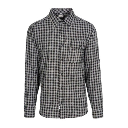 Black - Front - Trespass Mens Participate Checked Cotton Shirt