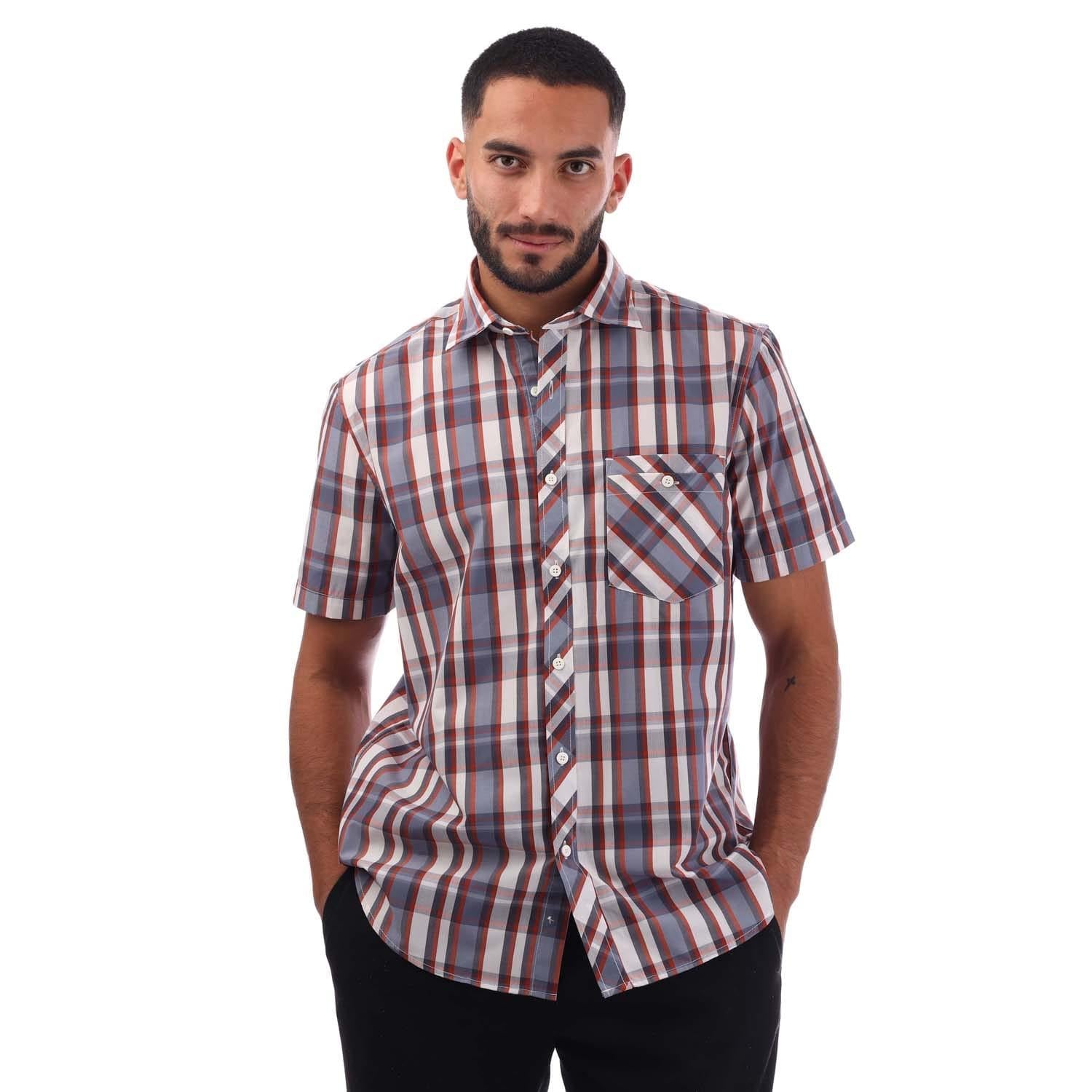 Orange - Front - Trespass Mens Kenora Checked Shirt
