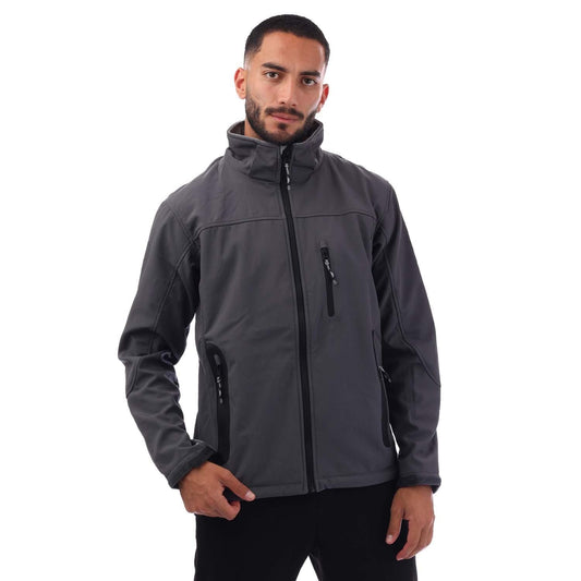 Grey - Front - Trespass Mens Soft Shell Jacket