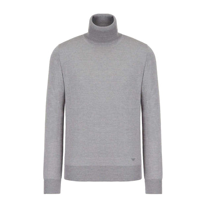 Grey - Front - Emporio Armani Mens Roll Neck Sweater Top