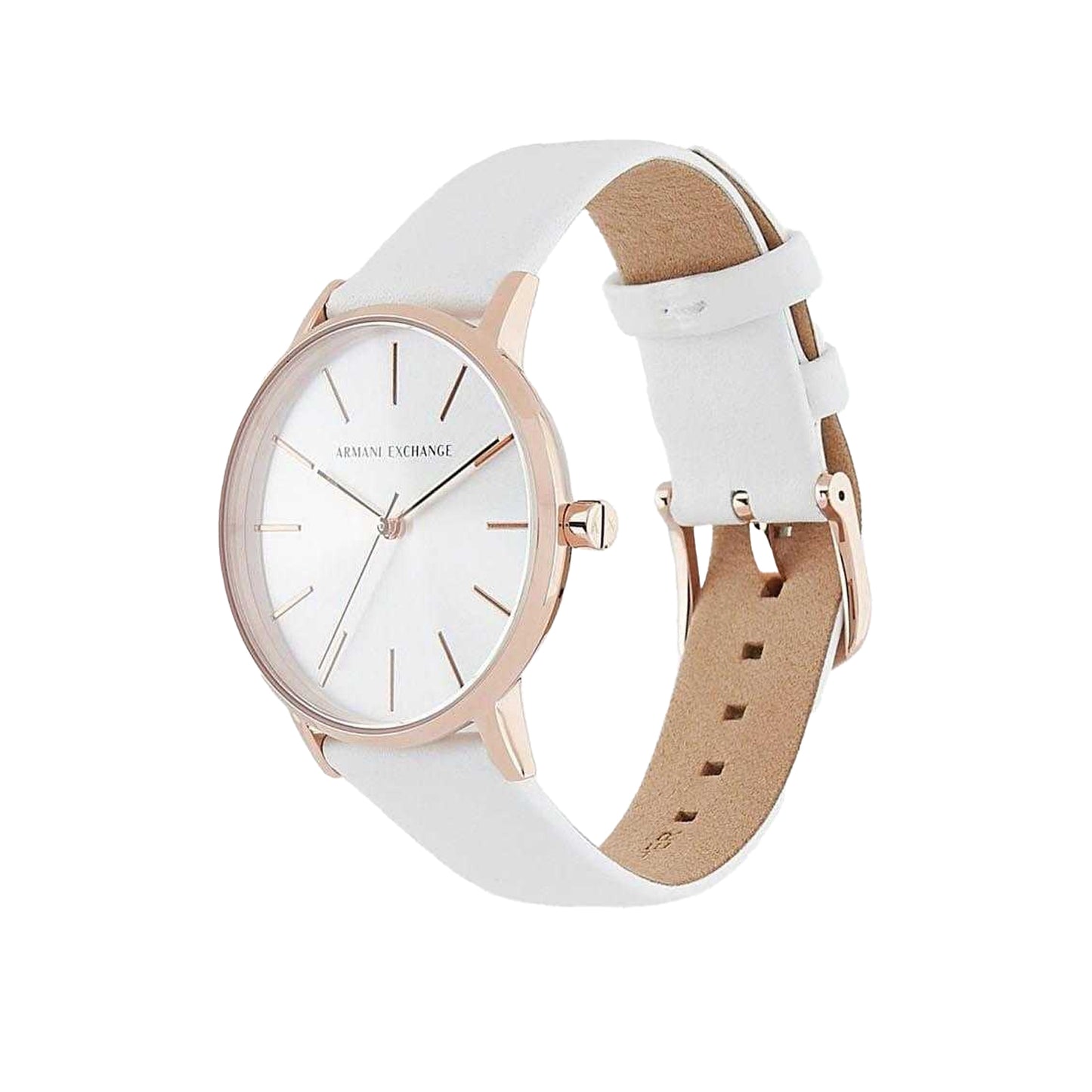 White - Front - Armani Womens-Ladies Logo Analogue Watch