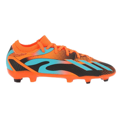 Orange - Side - Adidas Childrens-Kids Speedportal Messi.3 Firm Ground Football Boots