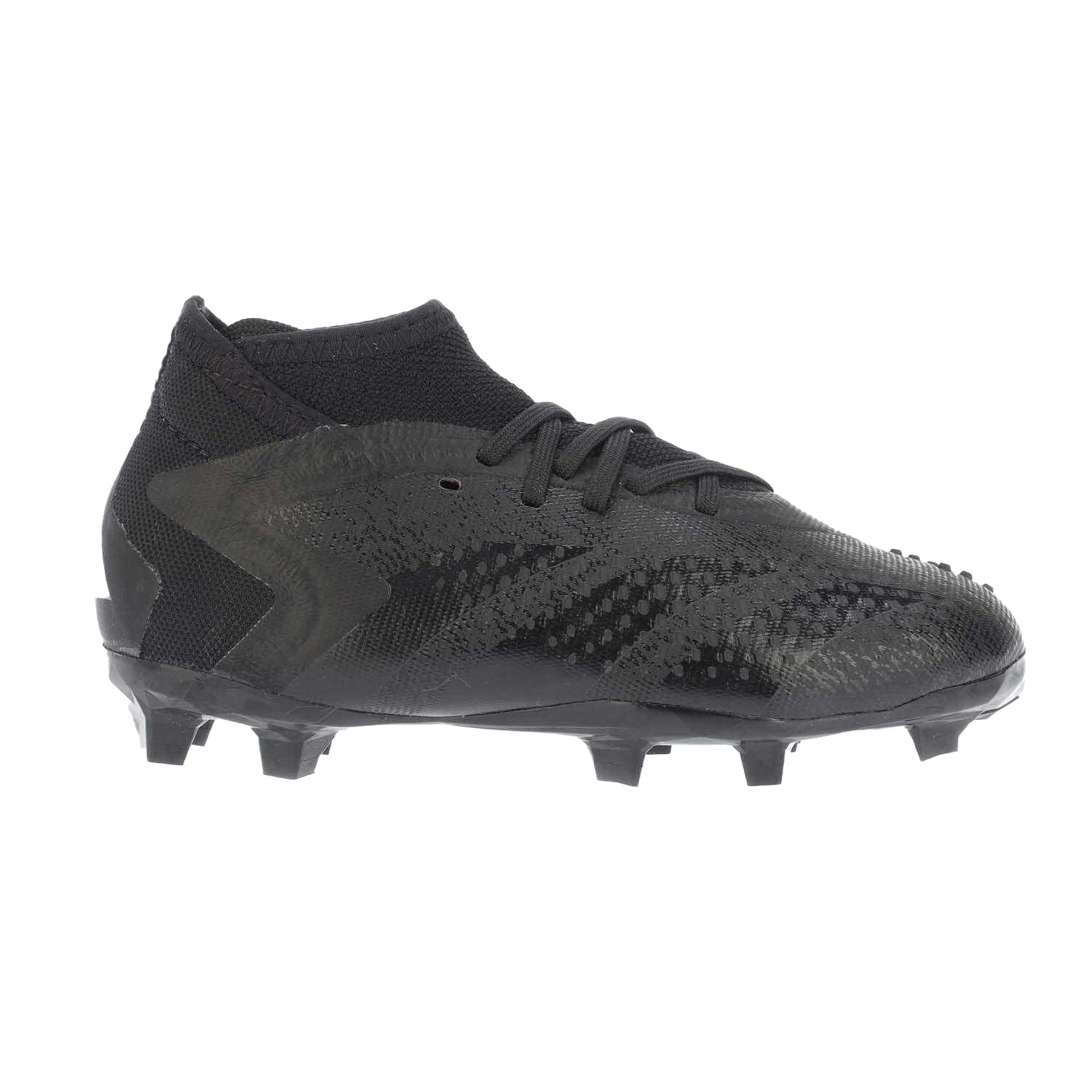Black - Side - Adidas Childrens-Kids Predator Accuracy 1 Firm Ground Football Boots