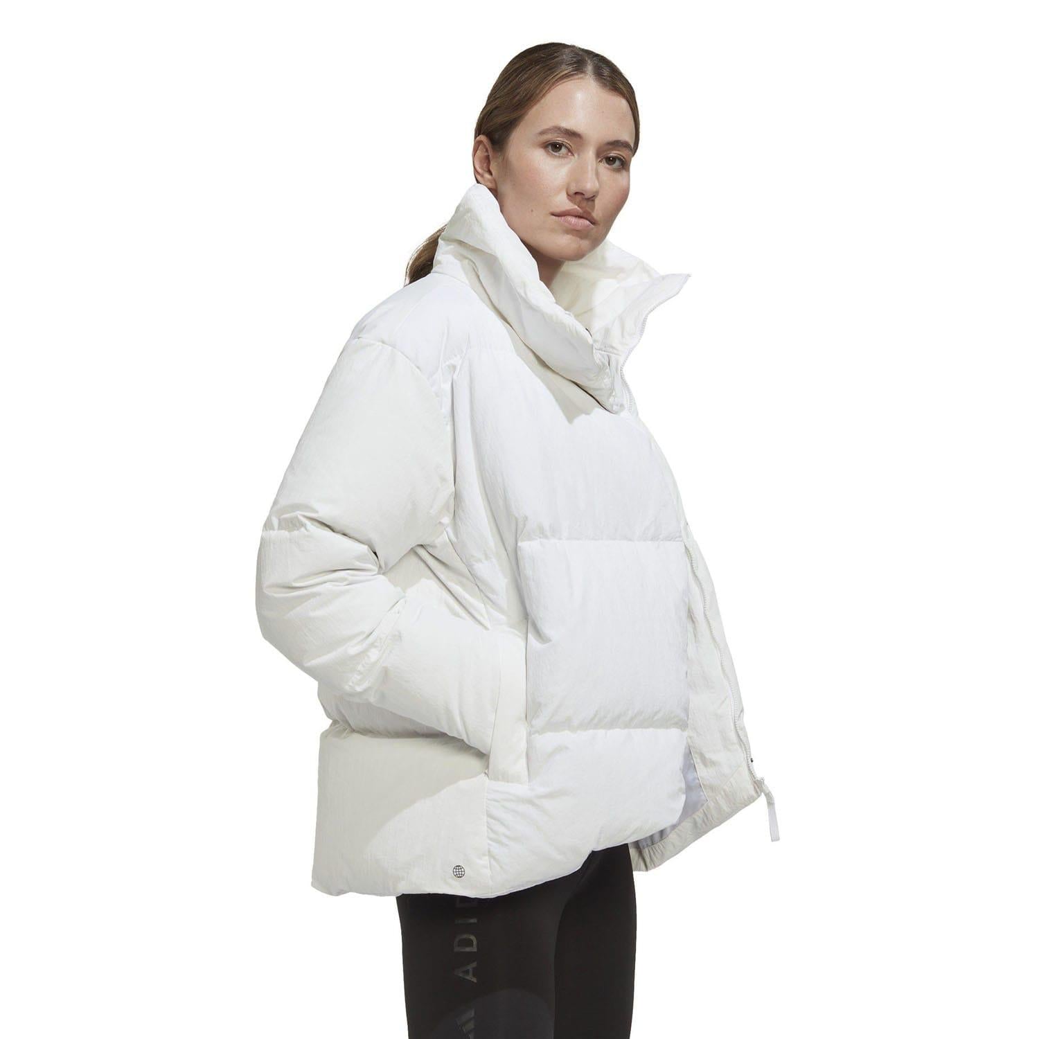 White - Lifestyle - Adidas Womens-Ladies Baffled Padded Down Jacket