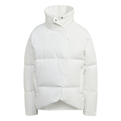 White - Front - Adidas Womens-Ladies Baffled Padded Down Jacket