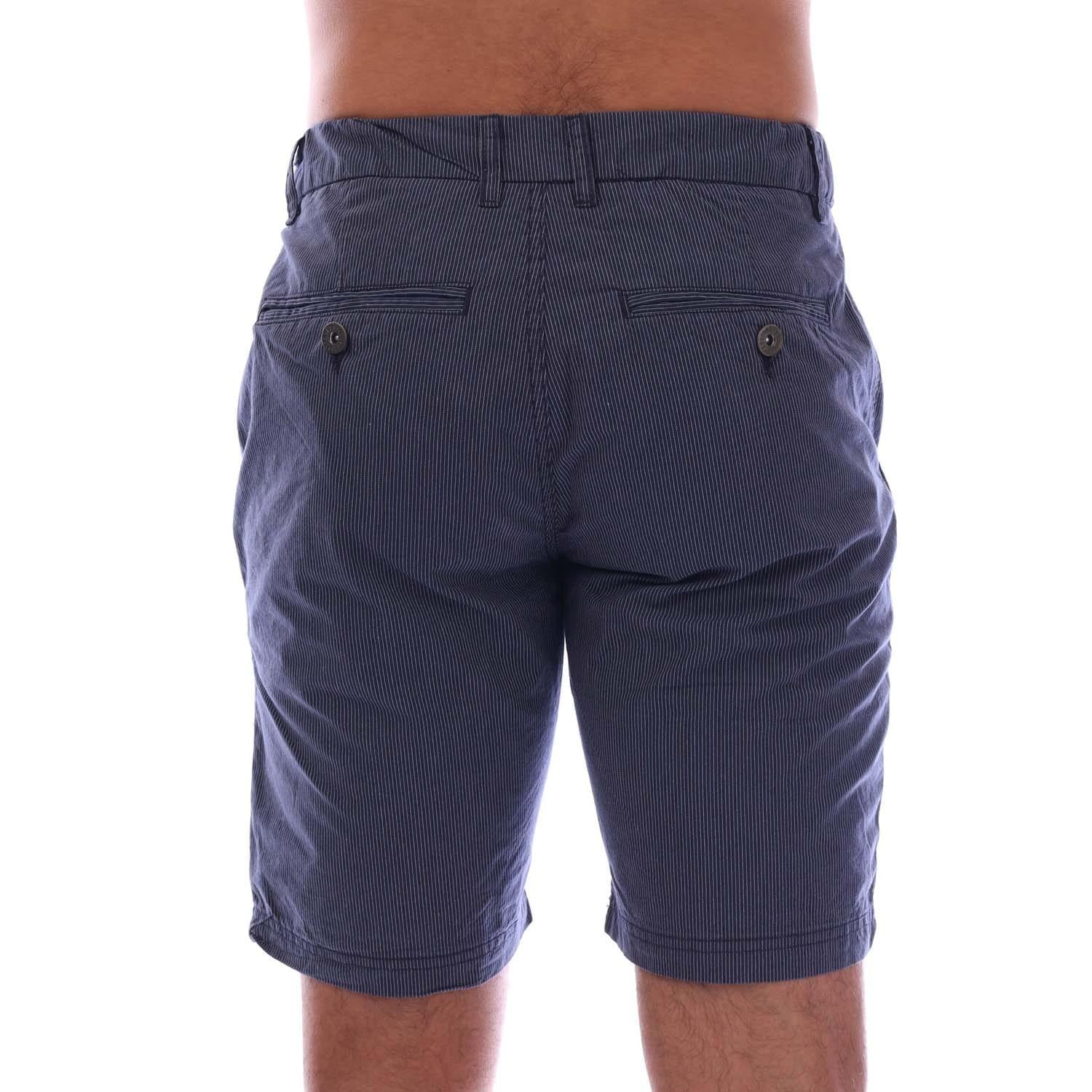 Navy - Side - Trespass Mens Atom B Cargo Shorts