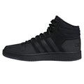 Black - Pack Shot - Adidas Mens Hoops 2.0 Mid Cut Trainers