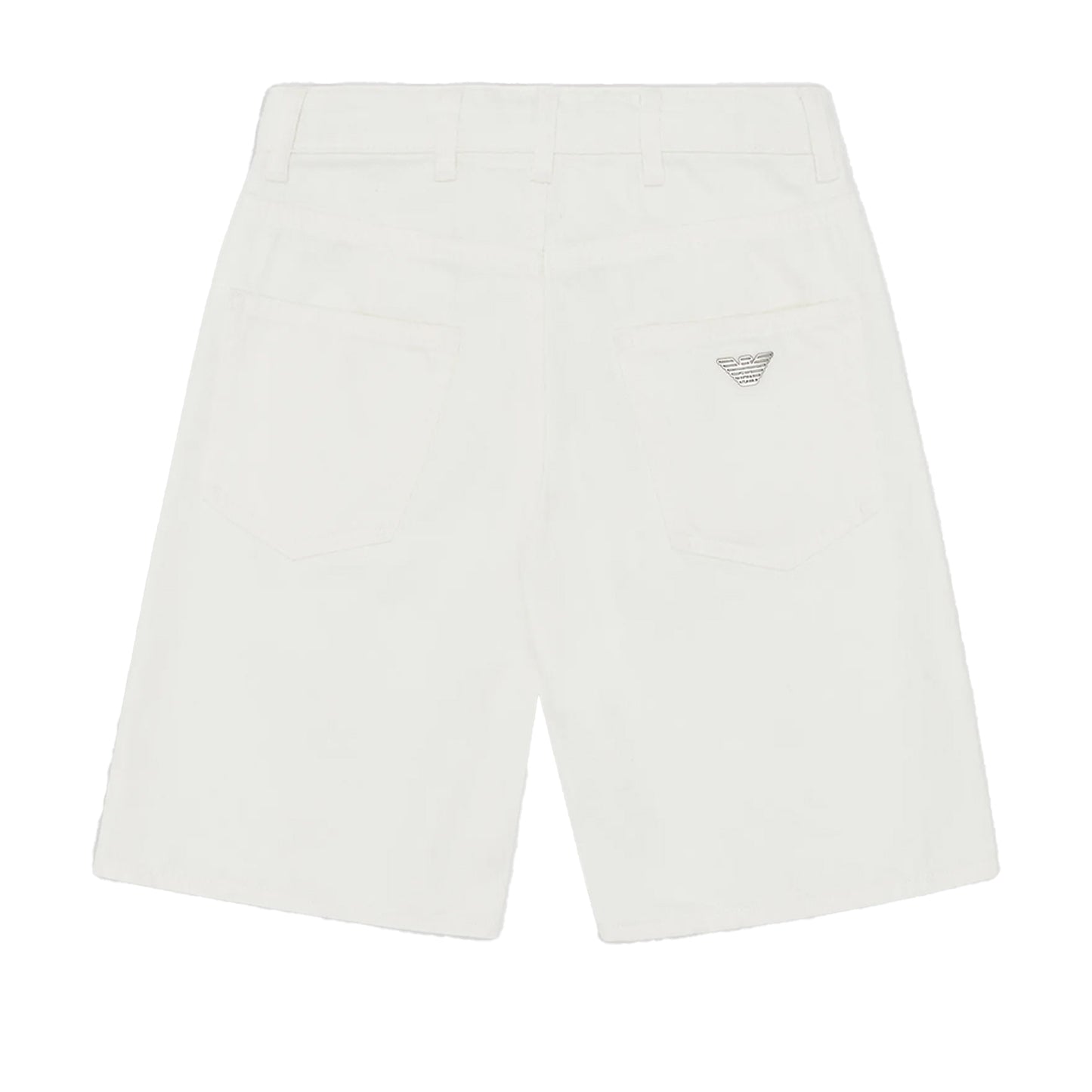 White - Back - Emporio Armani Childrens-Kids Denim Shorts