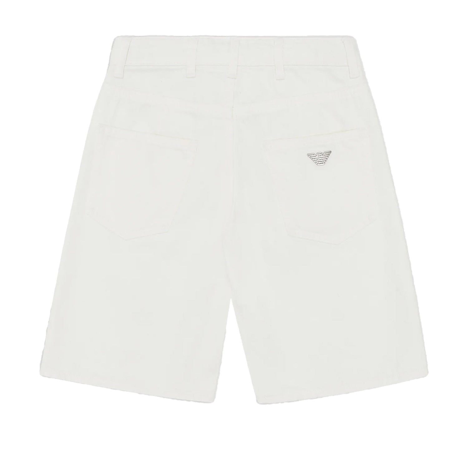 White - Back - Emporio Armani Childrens-Kids Denim Shorts