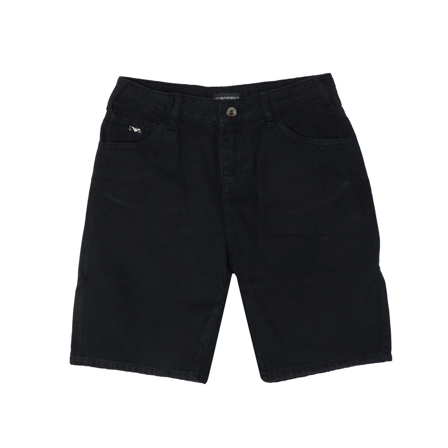 Navy - Front - Emporio Armani Childrens-Kids Denim Shorts