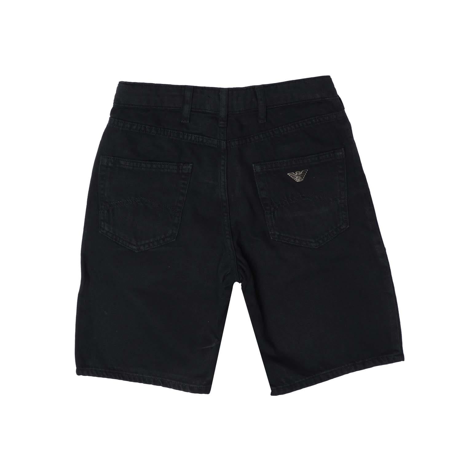 Navy - Back - Emporio Armani Childrens-Kids Denim Shorts