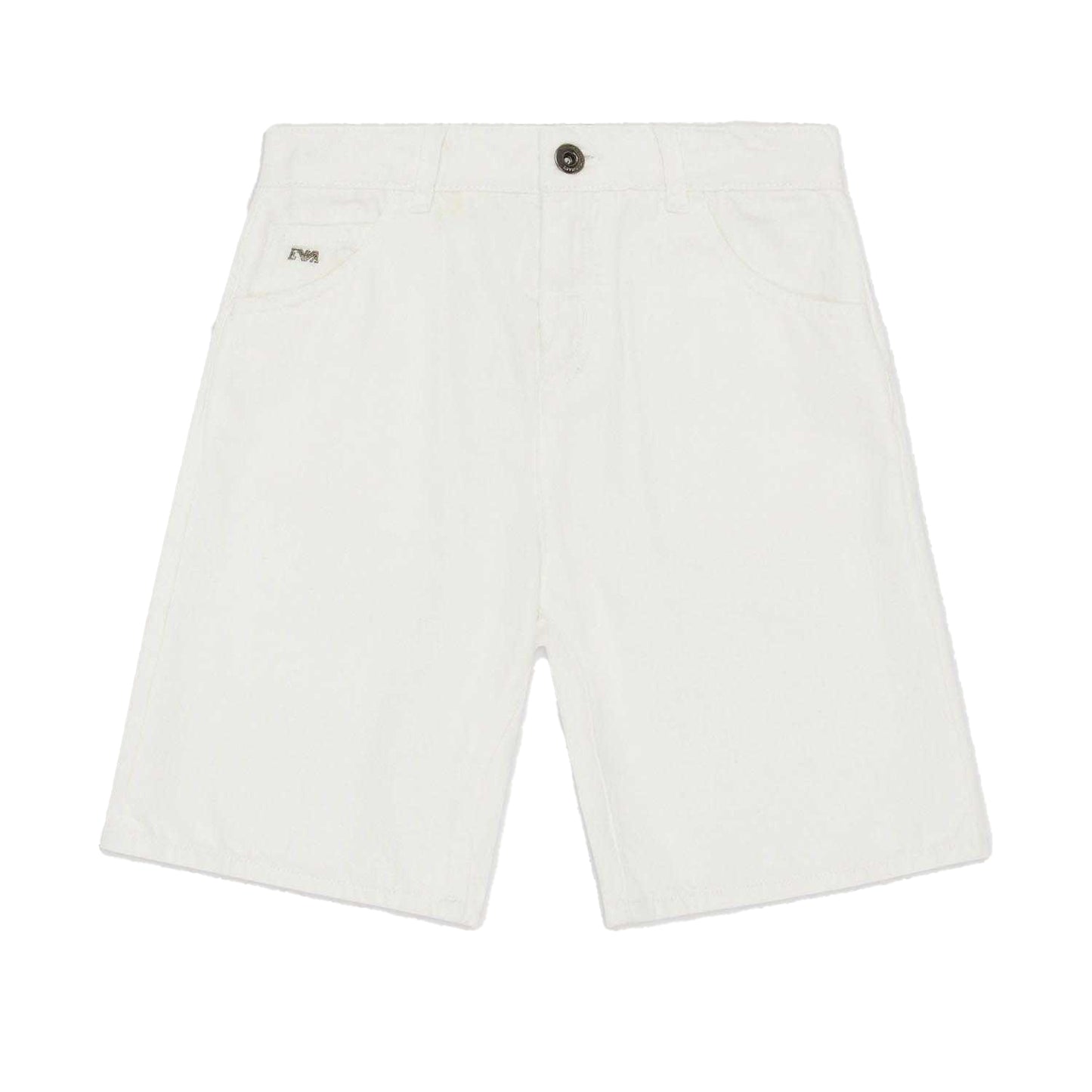 White - Front - Emporio Armani Childrens-Kids Denim Shorts