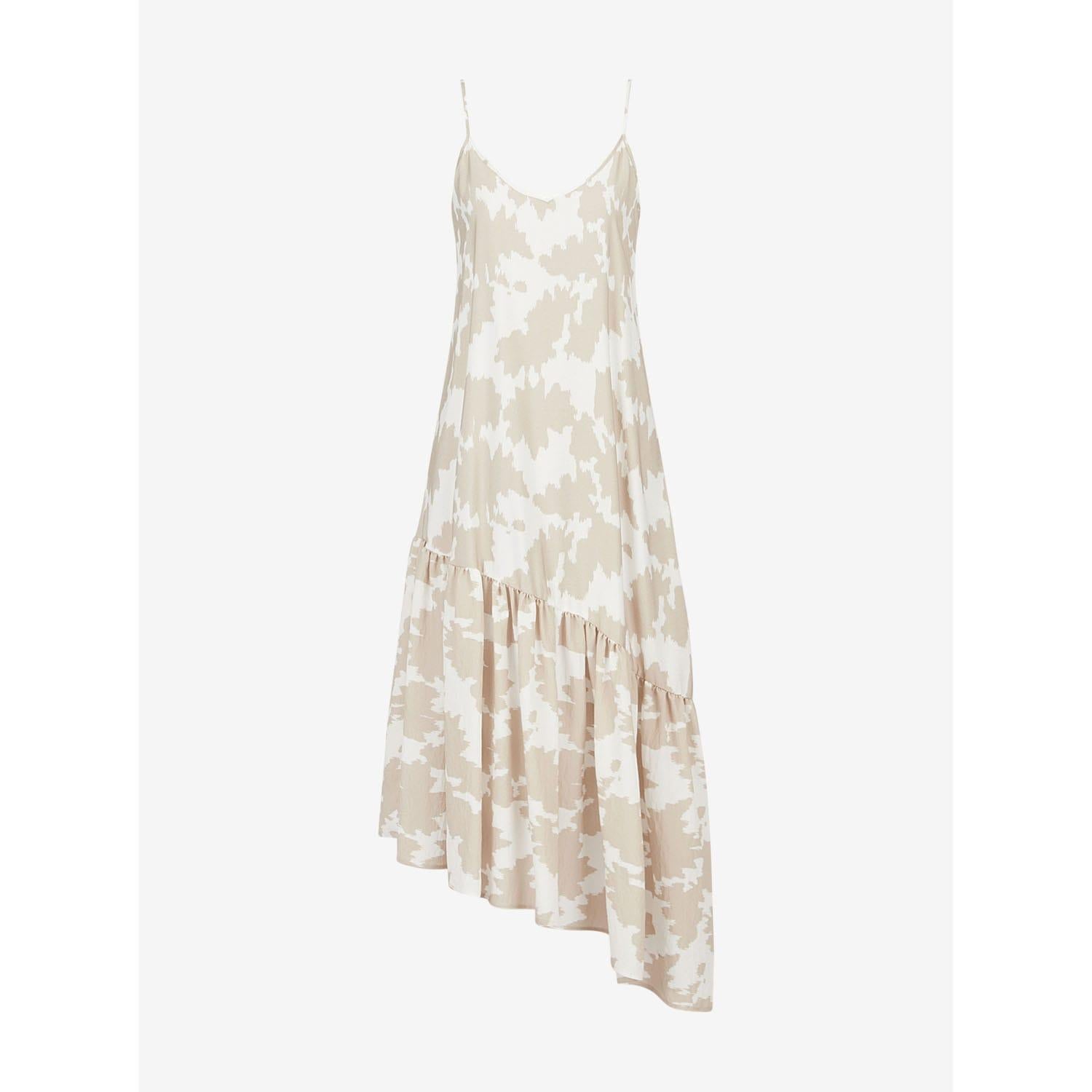 Sand - Front - Armani Exchange Womens-Ladies Leaf Print Dress