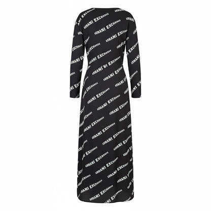 Black - Back - Armani Exchange Womens-Ladies Logo Dress