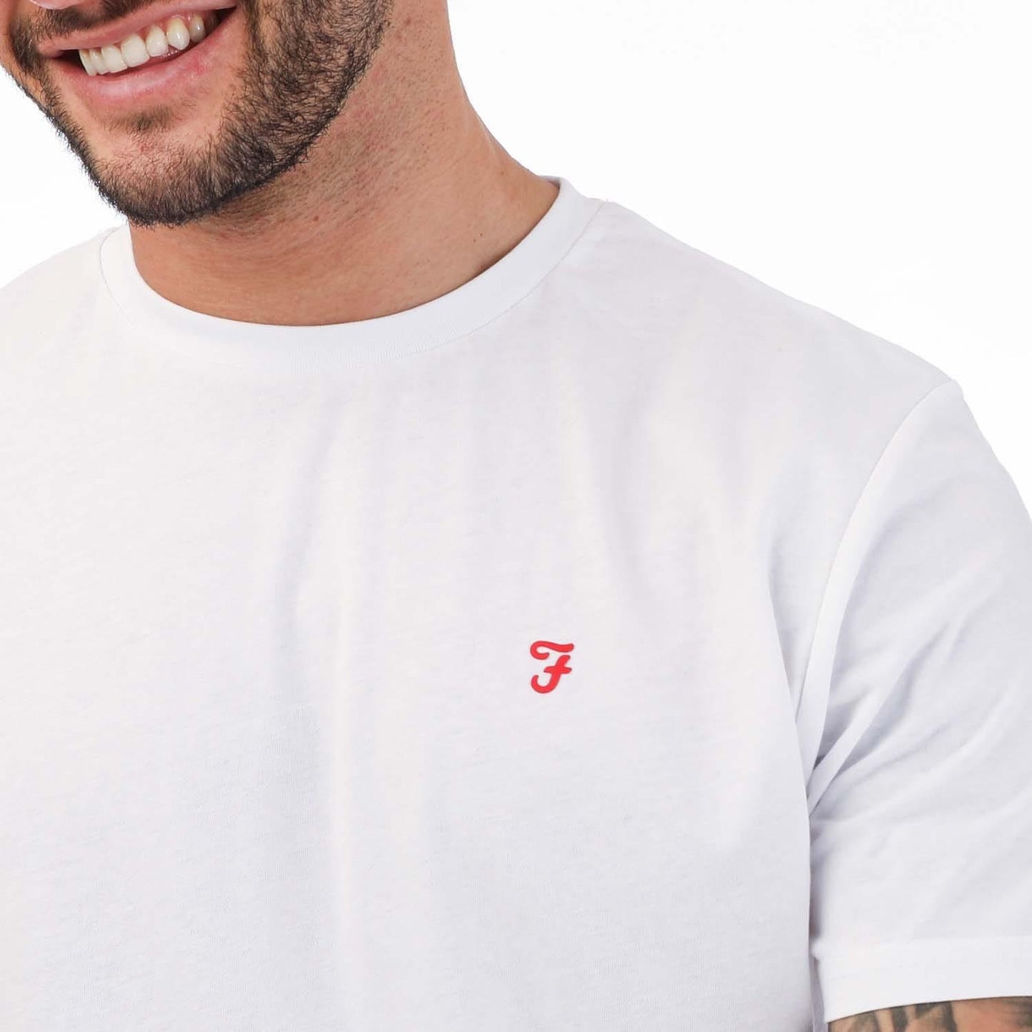 Sky Blue-White-Blue - Side - Farah Mens Sheton T-Shirt (Pack of 3)