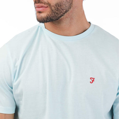 Sky Blue-White-Blue - Lifestyle - Farah Mens Sheton T-Shirt (Pack of 3)