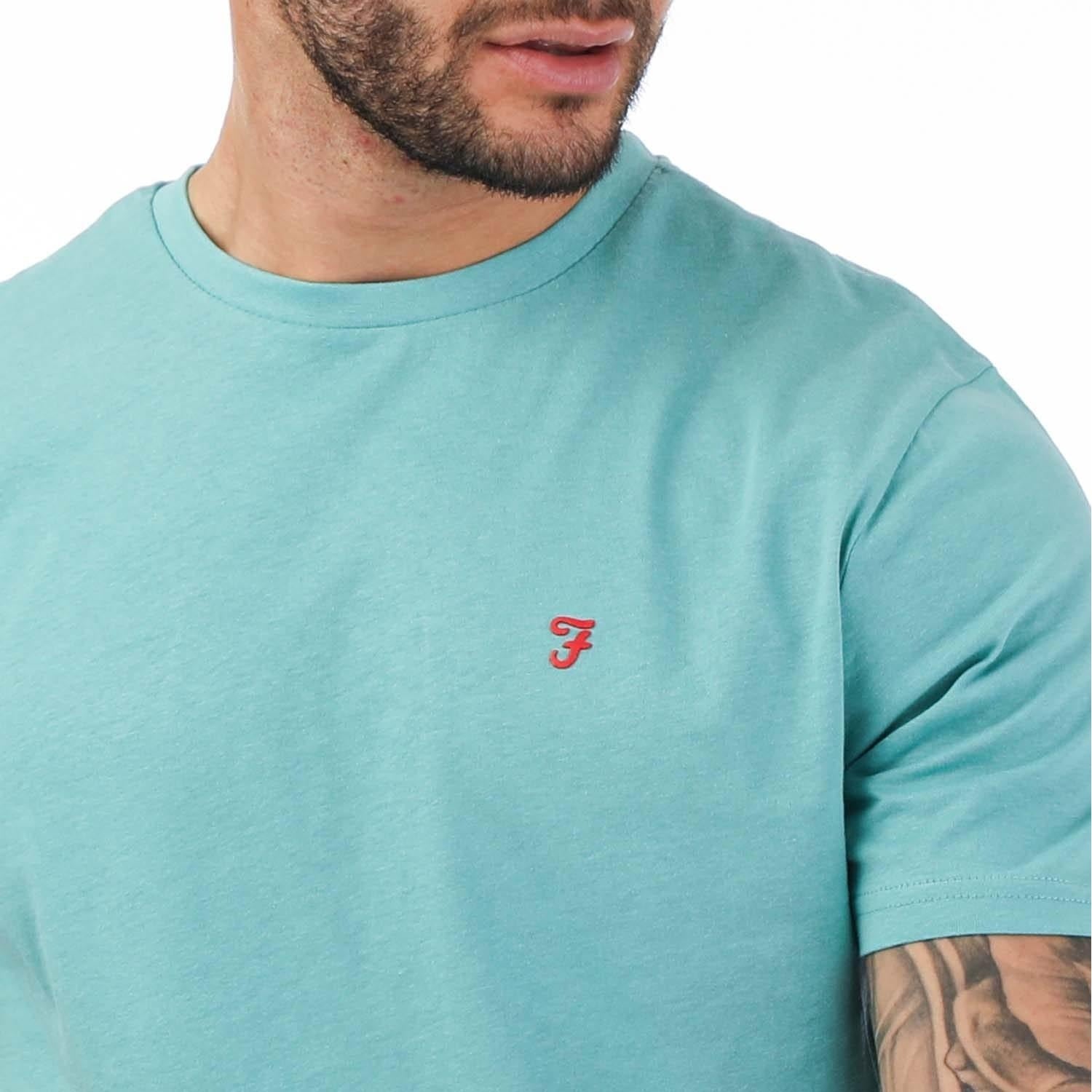 Sky Blue-White-Blue - Pack Shot - Farah Mens Sheton T-Shirt (Pack of 3)