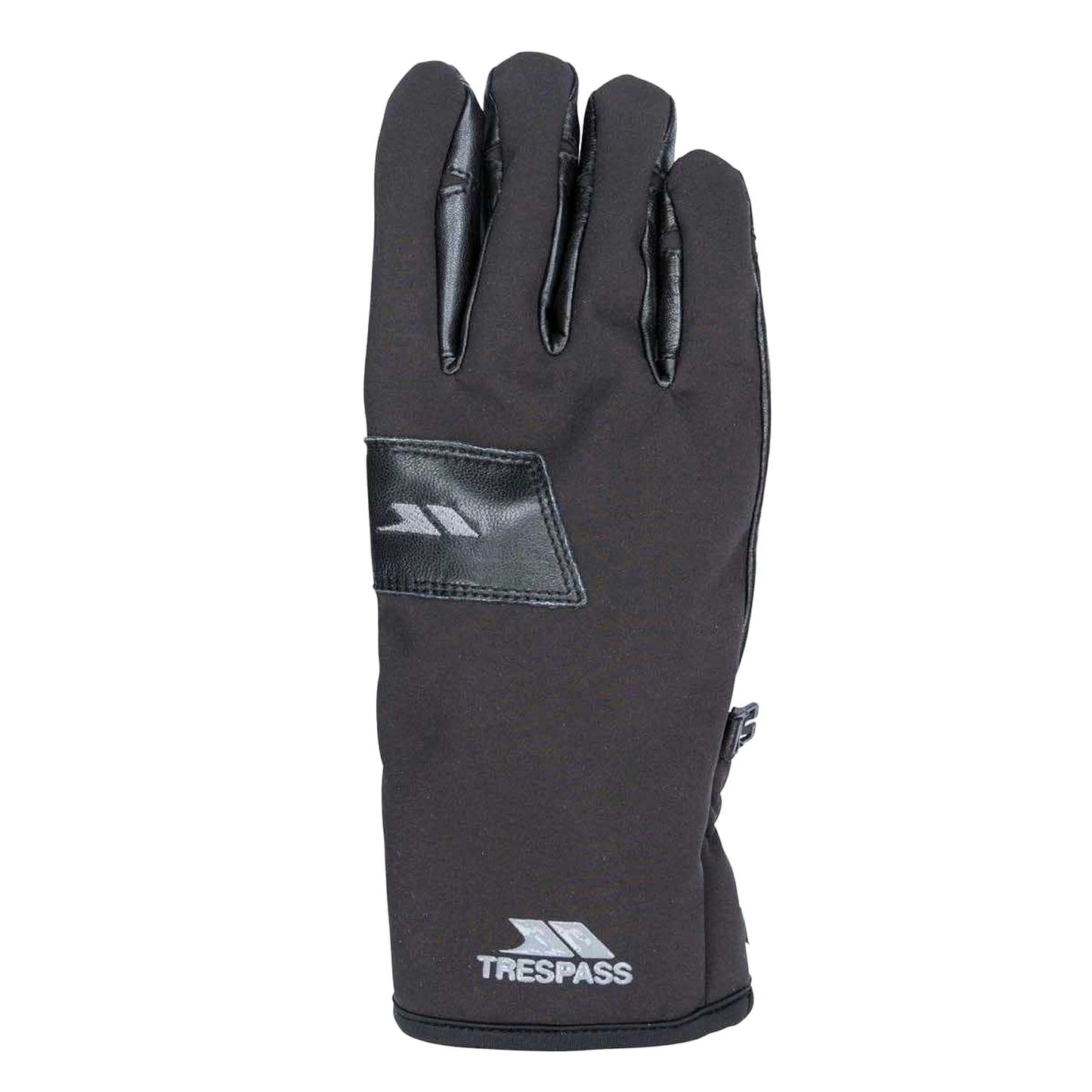 Black - Back - Trespass Unisex Adult Alpini Waterproof Leather Palm Gloves