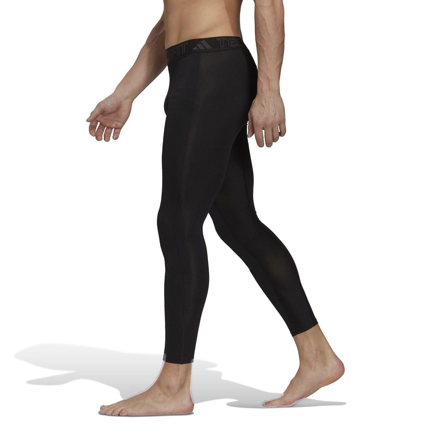 Black - Back - Adidas Mens Techfit Aeroready Long Jogging Bottoms