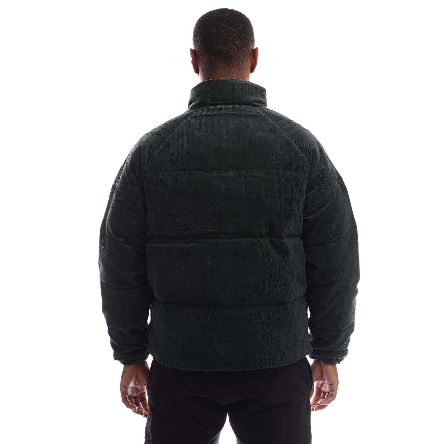 Green - Back - Adidas Mens Corded Down Jacket