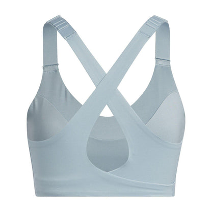 Grey - Back - Adidas Womens-Ladies FastImpact Luxe Running High Support Sports Bra