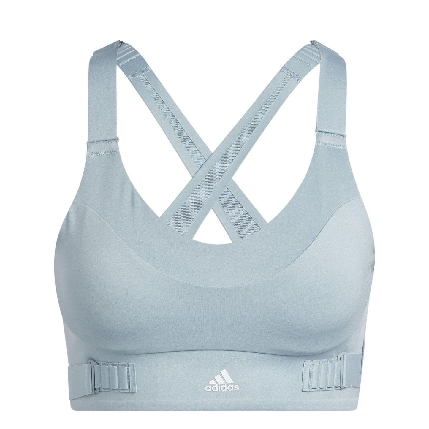 Grey - Front - Adidas Womens-Ladies FastImpact Luxe Running High Support Sports Bra