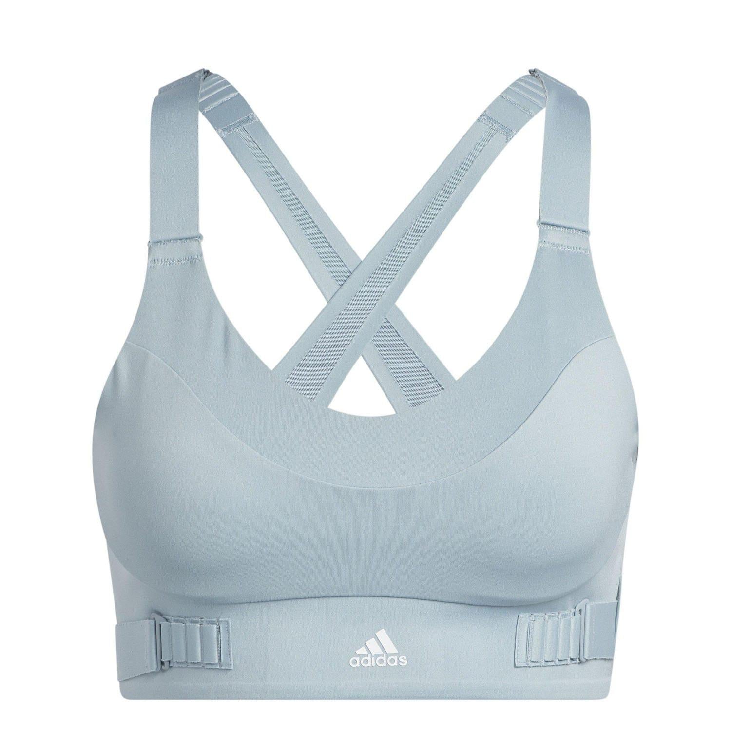 Grey - Front - Adidas Womens-Ladies FastImpact Luxe Running High Support Sports Bra