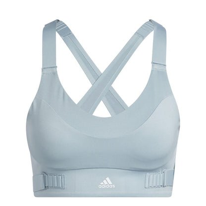 Grey - Front - Adidas Womens-Ladies FastImpact Luxe Running High Support Sports Bra