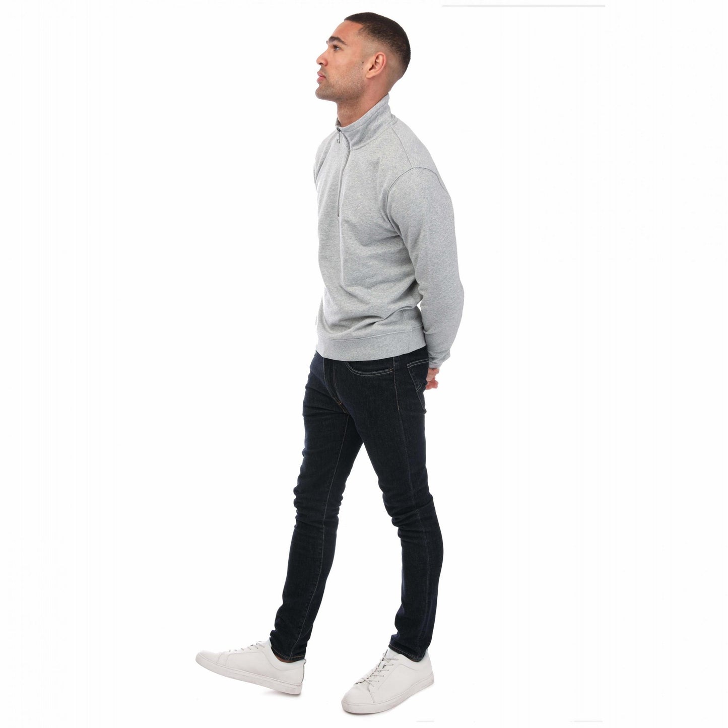 Grey Marl - Lifestyle - Farah Mens Aintree Half Zip Sweatshirt