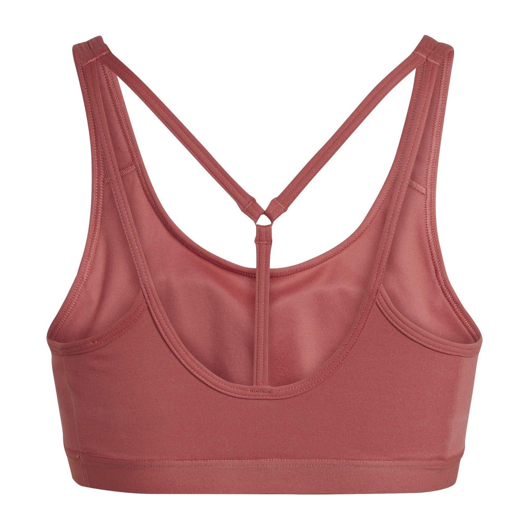 Red - Back - Adidas Womens-Ladies Coreessentials Medium Support Bra