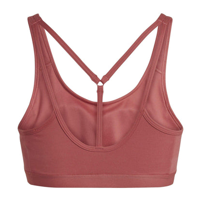 Red - Back - Adidas Womens-Ladies Coreessentials Medium Support Bra