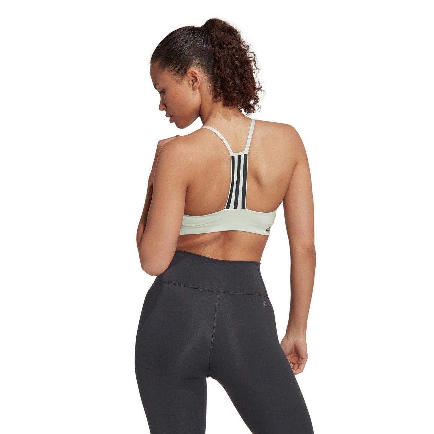 Green - Back - Adidas Womens-Ladies Light Support Bra