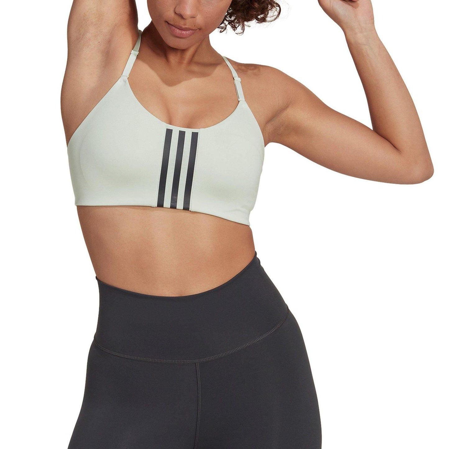 Green - Side - Adidas Womens-Ladies Light Support Bra