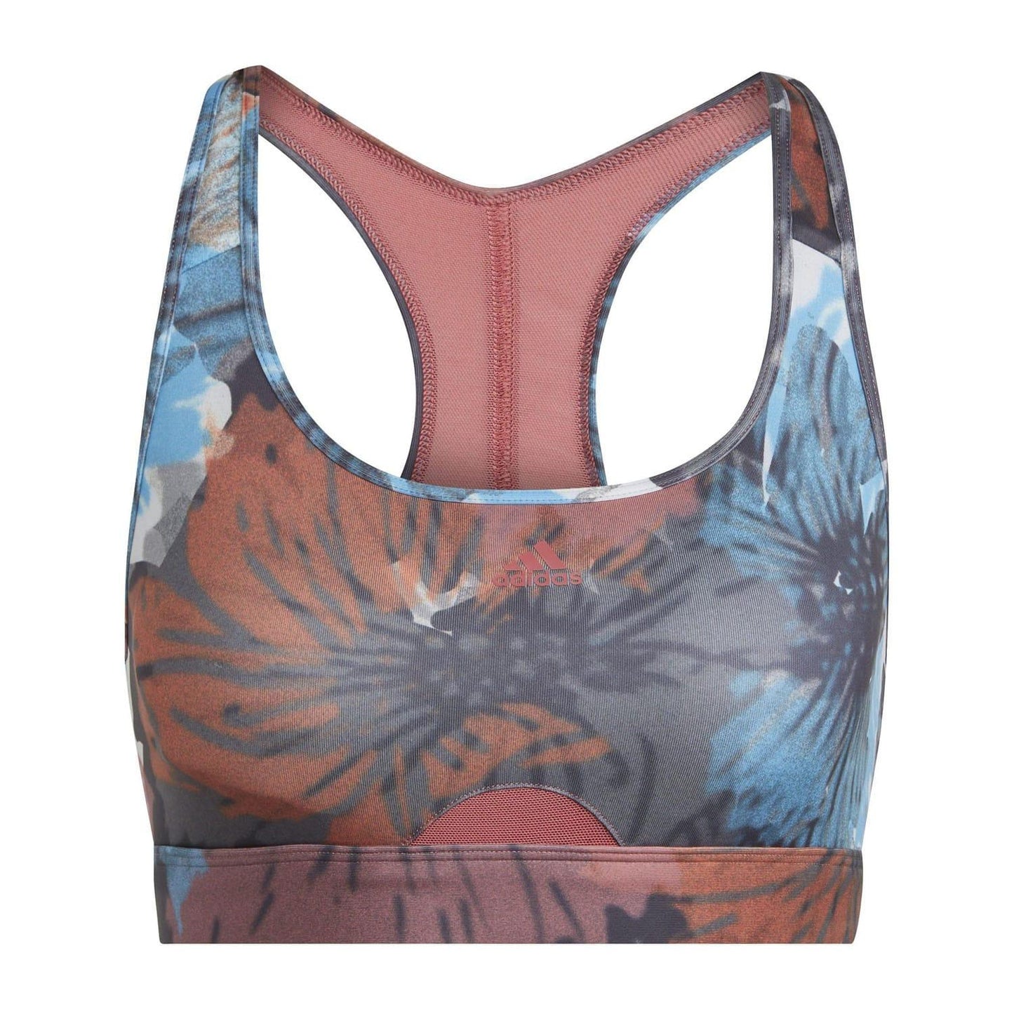 Red - Side - Adidas Womens-Ladies Powerreact Medium Support Training Bra