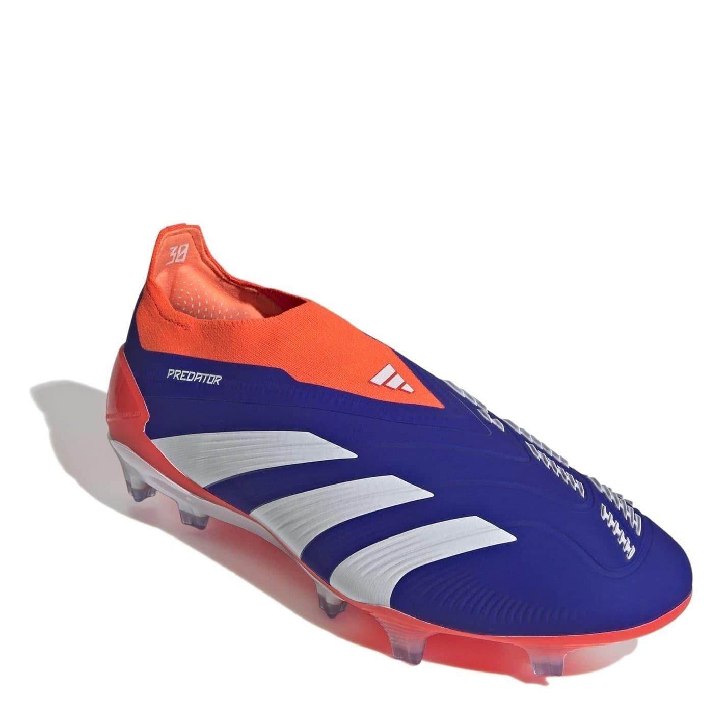 Blue-White-Red - Side - Adidas Mens Predator Elite Firm Ground Football Boots