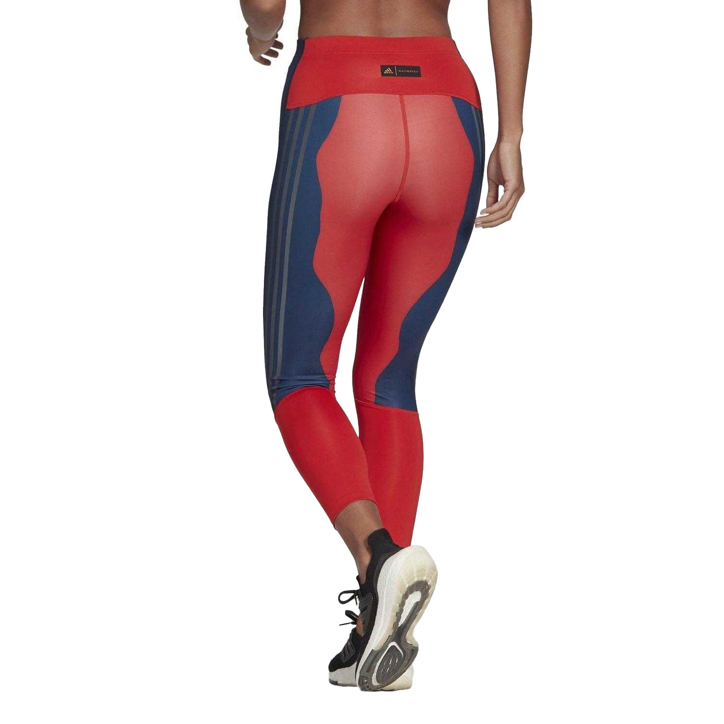 Black - Back - Adidas Womens-Ladies Marimekko Run Icons 3 Stripes Leggings