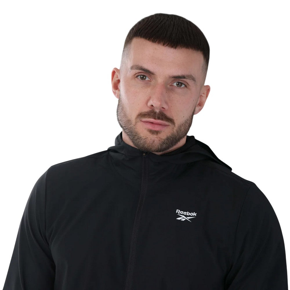 Black - Side - Reebok Mens Essentials Woven Training Jacket