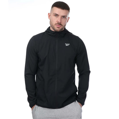 Black - Front - Reebok Mens Essentials Woven Training Jacket