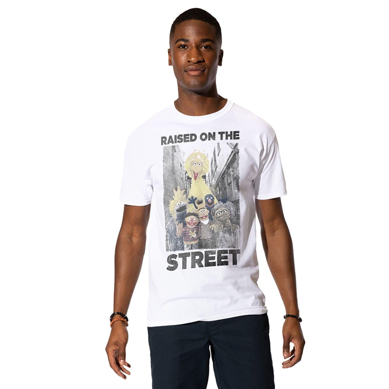 White - Front - Sesame Street Mens Raised On The Streets T-Shirt
