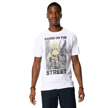 White - Front - Sesame Street Mens Raised On The Streets T-Shirt