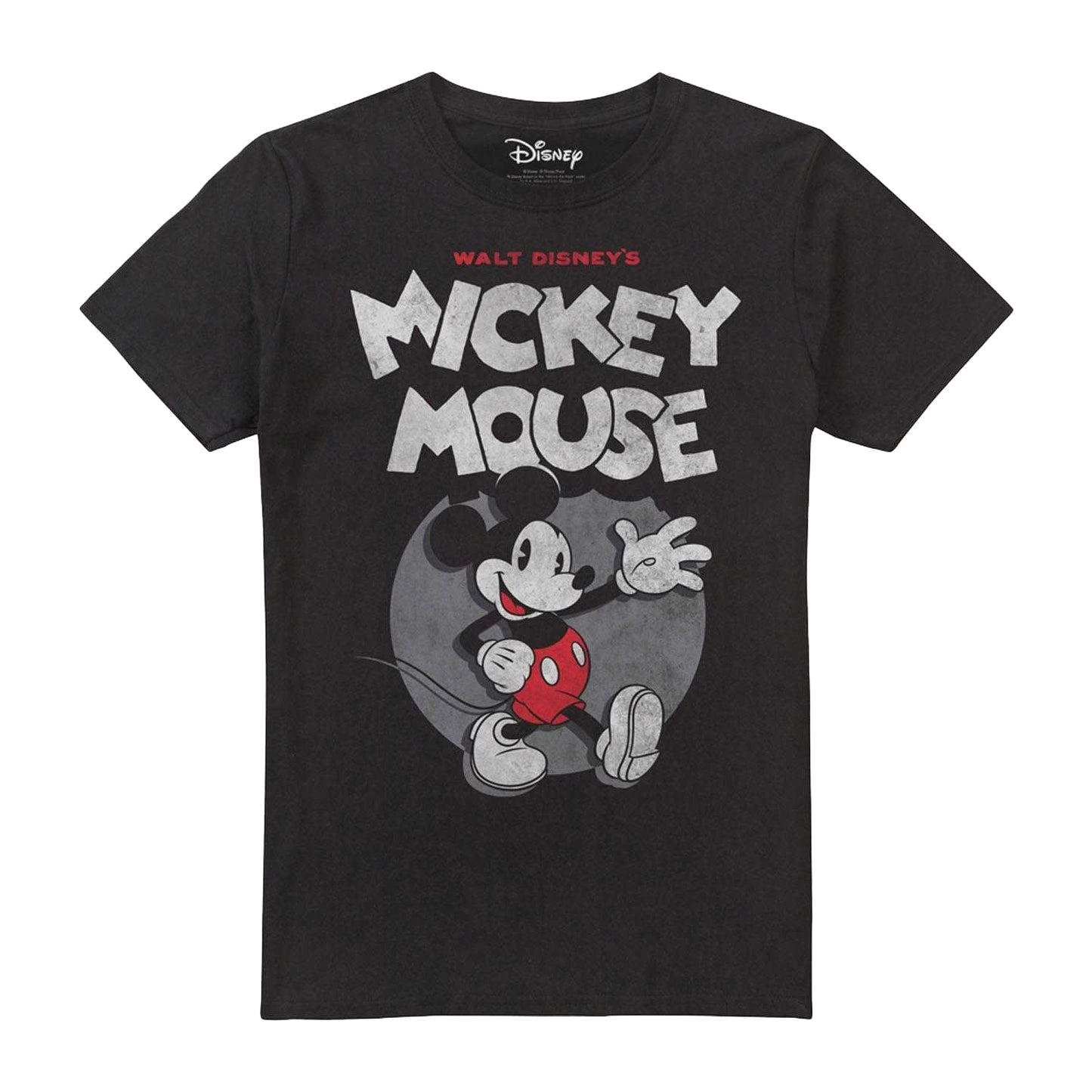 Black - Front - Disney Mens Retro Wave Mickey Mouse T-Shirt