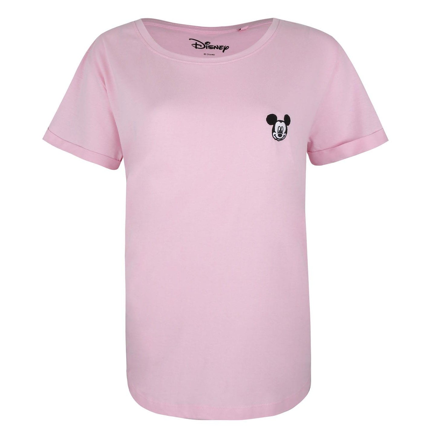 Pink - Front - Disney Womens-Ladies Mickey Mouse Face T-Shirt