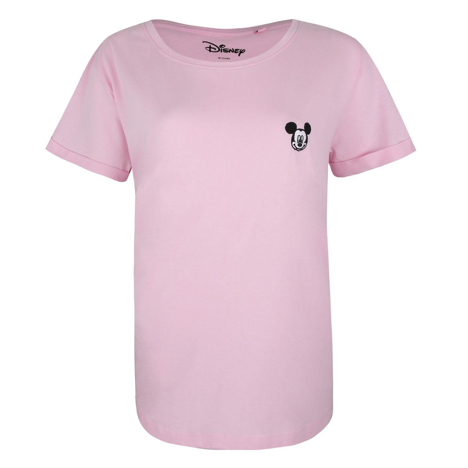 Pink - Front - Disney Womens-Ladies Mickey Mouse Face T-Shirt