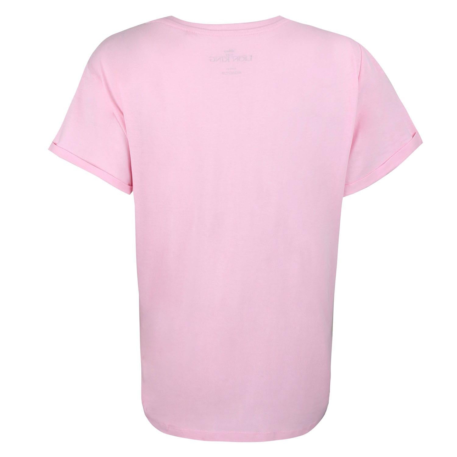Pink - Back - Disney Womens-Ladies Mickey Mouse Face T-Shirt